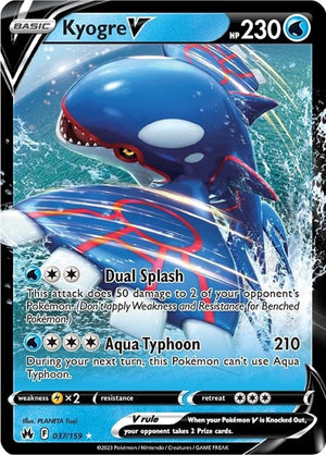 Pokemon TCG - Crown Zenith - Kyogre V - 037/159 - Holofoil