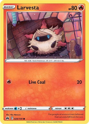 Pokemon TCG - Crown Zenith - Larvesta - 024/159 - Reverse Holofoil