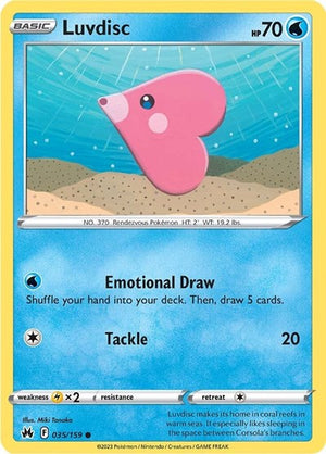 Pokemon TCG - Crown Zenith - Luvdisc - 035/159 - Reverse Holofoil