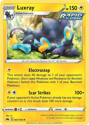 Pokemon TCG - Crown Zenith - Luxray - 043/159 - Reverse Holofoil