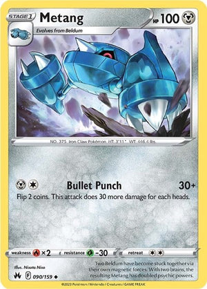 Pokemon TCG - Crown Zenith - Metang - 090/159 - Reverse Holofoil