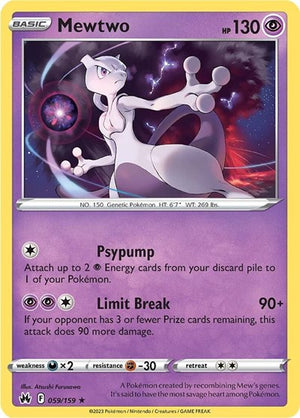Pokemon TCG - Crown Zenith - Mewtwo - 059/159 - Holofoil