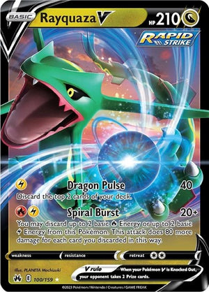 Pokemon TCG - Crown Zenith - Rayquaza V - 100/159 - Holofoil