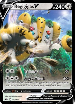 Pokemon TCG - Crown Zenith - Regigigas V - 113/159 - Holofoil