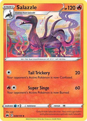 Pokemon TCG - Crown Zenith - Salazzle - 028/159 - Reverse Holofoil