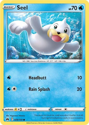 Pokemon TCG - Crown Zenith - Seel - 029/159 - Reverse Holofoil