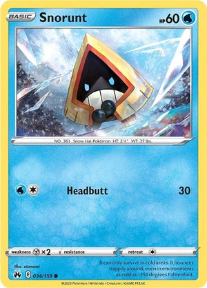 Pokemon TCG - Crown Zenith - Snorunt - 034/159