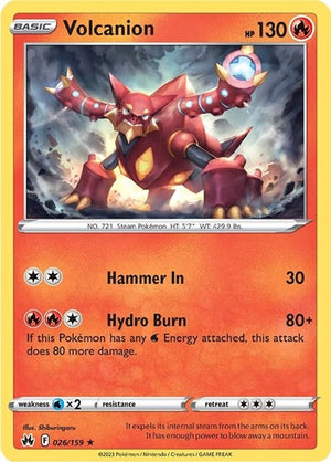 Pokemon TCG - Crown Zenith - Volcanion - 026/159 - Reverse Holofoil