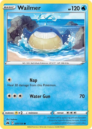 Pokemon TCG - Crown Zenith - Wailmer - 031/159 - Reverse Holofoil