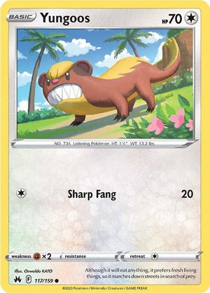 Pokemon TCG - Crown Zenith - Yungoos - 117/159