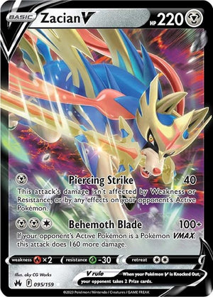 Pokemon TCG - Crown Zenith - Zacian V - 095/159 - Holofoil