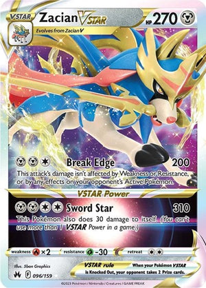 Pokemon TCG - Crown Zenith - Zacian VSTAR - 096/159 - Holofoil