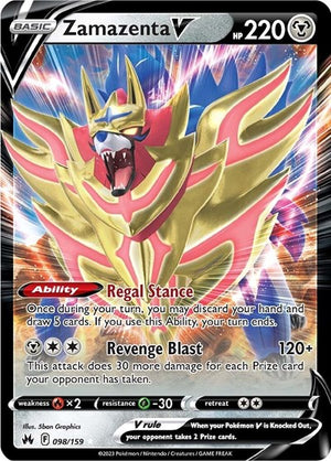 Pokemon TCG - Crown Zenith - Zamazenta V - 098/159 - Holofoil