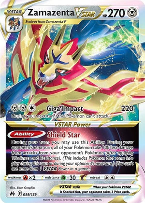 Pokemon TCG - Crown Zenith - Zamazenta VSTAR - 099/159 - Holofoil