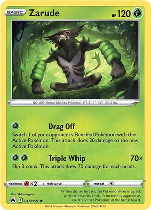 Pokemon TCG - Crown Zenith - Zarude - 016/159 - Reverse Holofoil