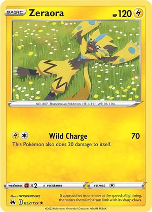 Pokemon TCG - Crown Zenith - Zeraora - 052/159 - Reverse Holofoil