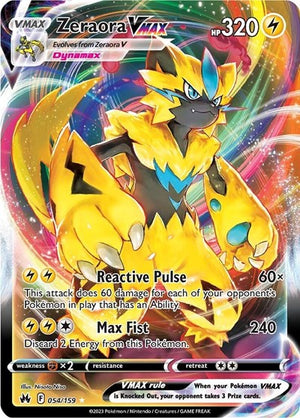 Pokemon TCG - Crown Zenith - Zeraora VMAX - 054/159 - Holofoil