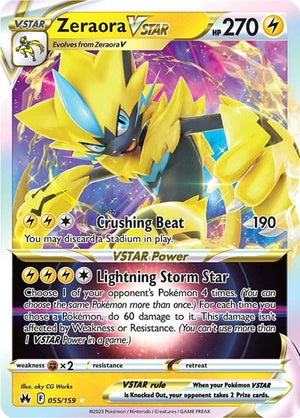 Pokemon TCG - Crown Zenith - Zeraora VSTAR - 055/159 - Holofoil