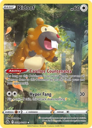 Pokemon TCG - SWSH12.5: Crown Zenith - Galarian Gallery - Bidoof - GG29/GG70 - Holofoil