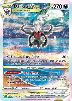 Pokemon TCG - SWSH12.5: Crown Zenith - Galarian Gallery - Darkrai VSTAR - GG50/GG70 - Holofoil