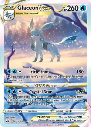 Pokemon TCG - SWSH12.5: Crown Zenith - Galarian Gallery - Glaceon VSTAR - GG40/GG70 - Holofoil
