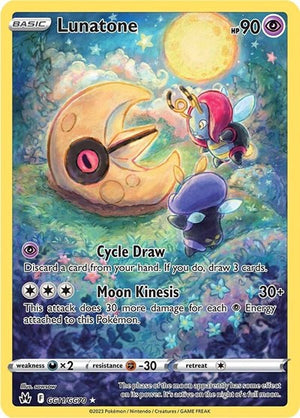 Pokemon TCG - SWSH12.5: Crown Zenith - Galarian Gallery - Lunatone - GG11/GG70 - Holofoil