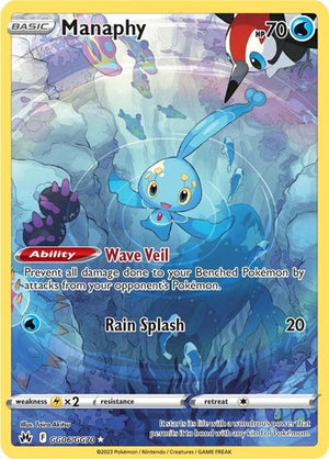 Pokemon TCG - SWSH12.5: Crown Zenith - Galarian Gallery - Manaphy - GG06/GG70 - Holofoil