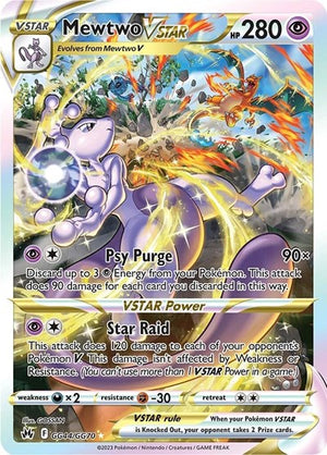 Pokemon TCG - SWSH12.5: Crown Zenith - Galarian Gallery - Mewtwo VSTAR - GG44/GG70 - Holofoil