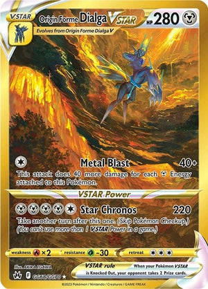 Pokemon TCG - SWSH12.5: Crown Zenith - Galarian Gallery - Origin Forme Dialga VSTAR - GG68/GG70 - Holofoil