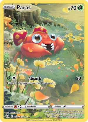 Pokemon TCG - SWSH12.5: Crown Zenith - Galarian Gallery - Paras - GG32/GG70 - Holofoil