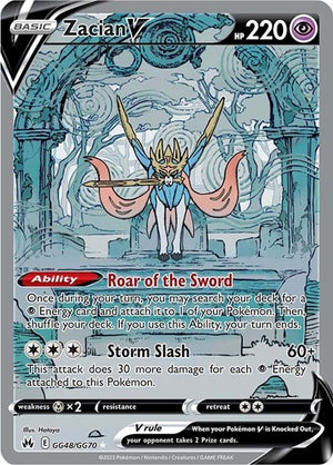 Pokemon TCG - SWSH12.5: Crown Zenith - Galarian Gallery - Zacian V - GG48/GG70 - Holofoil