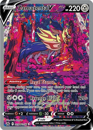 Pokemon TCG - SWSH12.5: Crown Zenith - Galarian Gallery - Zamazenta V - GG54/GG70 - Holofoil