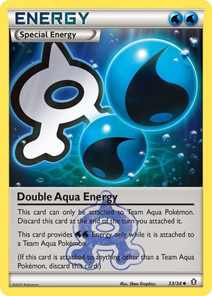Pokemon TCG - Double Crisis - Double Aqua Energy - 33/34 - Reverse Holofoil