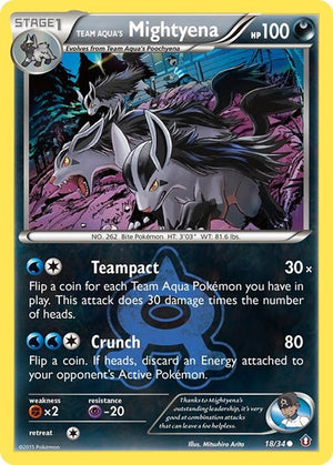Pokemon TCG - Double Crisis - Team Aqua's Mightyena - 18/34 - Reverse Holofoil