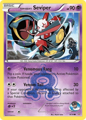 Pokemon TCG - Double Crisis - Team Aqua's Seviper - 9/34 - Reverse Holofoil