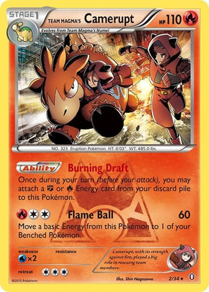 Pokemon TCG - Double Crisis - Team Magma's Camerupt - 2/34 - Reverse Holofoil