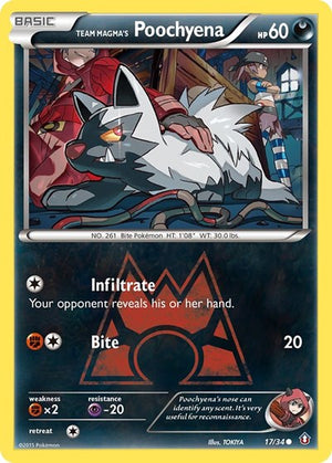 Pokemon TCG - Double Crisis - Team Magma's Poochyena - 17/34 - Reverse Holofoil