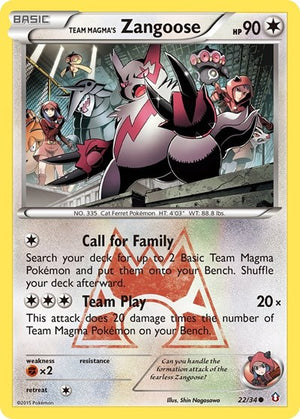 Pokemon TCG - Double Crisis - Team Magma's Zangoose - 22/34