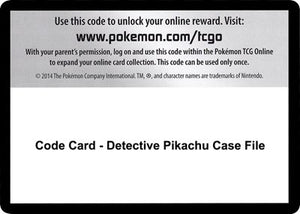 Pokemon TCG - Detective Pikachu - Code Card - Detective Pikachu Case File