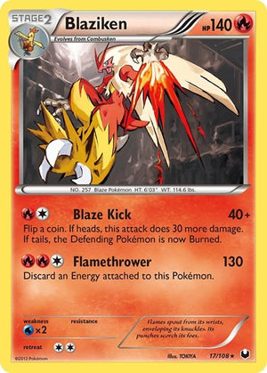 Pokemon TCG - Dark Explorers - Blaziken - 17/108 - Reverse Holofoil