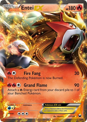 Pokemon TCG - Dark Explorers - Entei EX - 13/108 - Holofoil