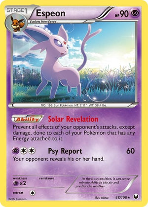 Pokemon TCG - Dark Explorers - Espeon - 48/108 - Reverse Holofoil