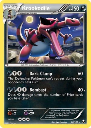 Pokemon TCG - Dark Explorers - Krookodile - 66/108 - Reverse Holofoil