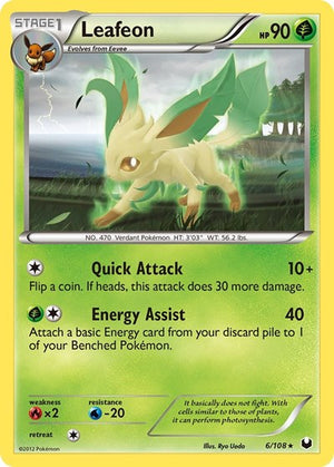 Pokemon TCG - Dark Explorers - Leafeon - 6/108 - Reverse Holofoil