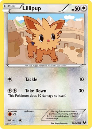 Pokemon TCG - Dark Explorers - Lillipup - 86/108 - Reverse Holofoil