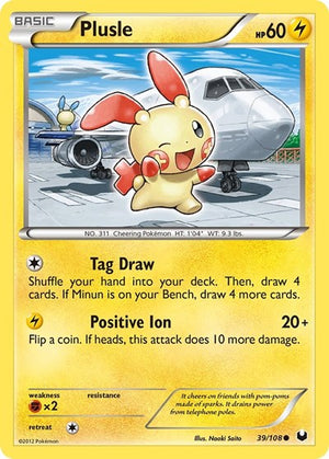 Pokemon TCG - Dark Explorers - Plusle - 39/108 - Reverse Holofoil