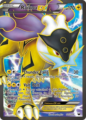Pokemon TCG - Dark Explorers - Raikou EX - 105/108 - Holofoil