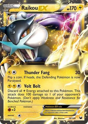 Pokemon TCG - Dark Explorers - Raikou EX - 38/108 - Holofoil