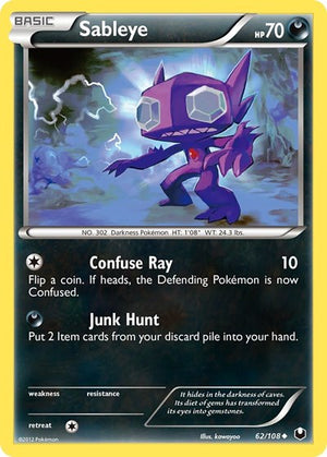 Pokemon TCG - Dark Explorers - Sableye - 62/108