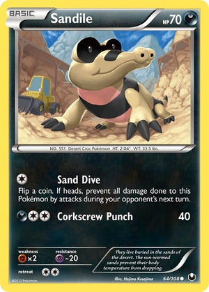 Pokemon TCG - Dark Explorers - Sandile - 64/108 - Reverse Holofoil
